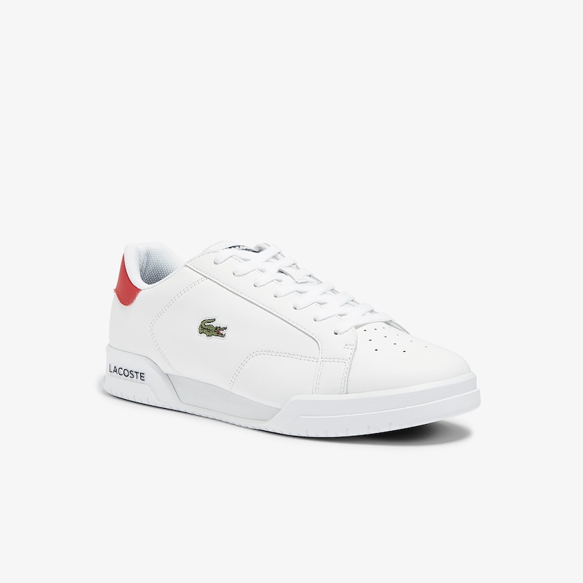 Tenis Lacoste Masculino Branco Bege Twin Serve Leather Colour-Pop ET8-05590B4