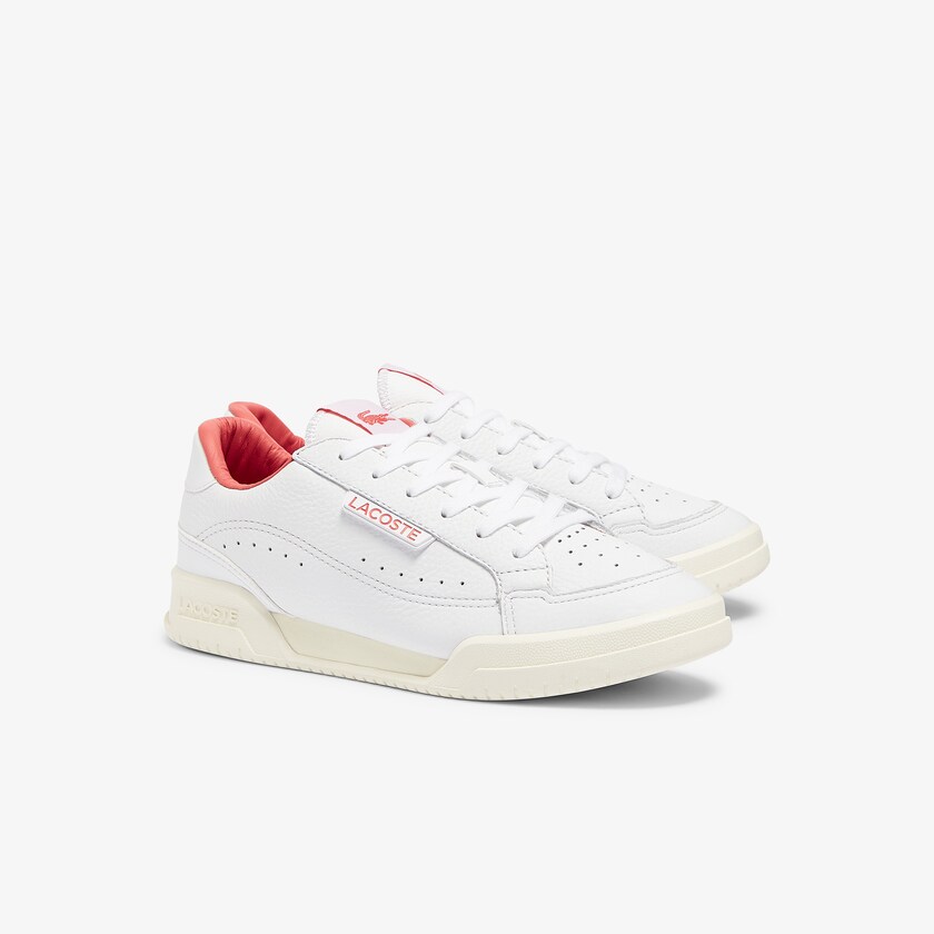 Tenis Lacoste Feminino Branco Bege Twin Serve Luxe Leather and Synthetic CB9-30403N0