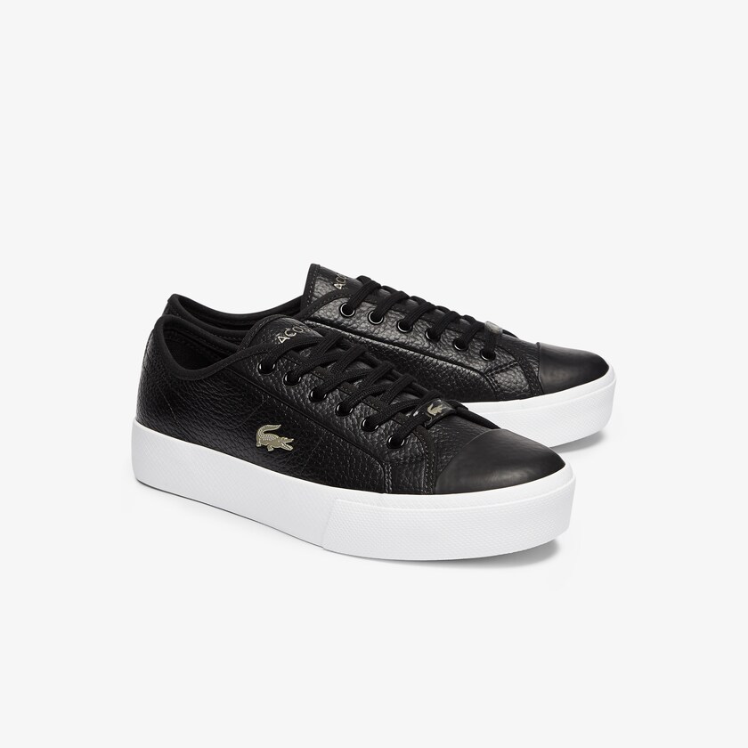 Tenis Lacoste Feminino Pretas Branco Ziane Plus Grand Leather ND8-21342W1