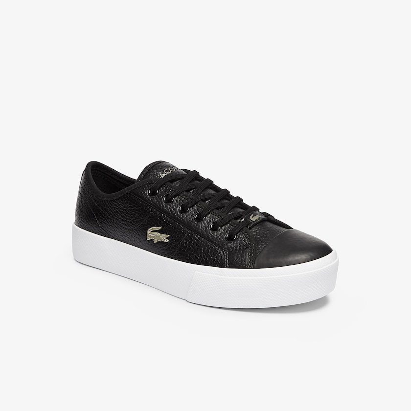 Tenis Lacoste Feminino Pretas Branco Ziane Plus Grand Leather ND8-21342W1