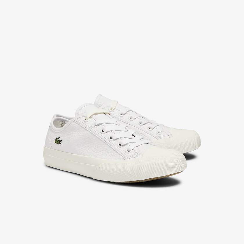 Tenis Lona Lacoste Feminino Branco Cinzentas Topskill Leather OE6-04790A5