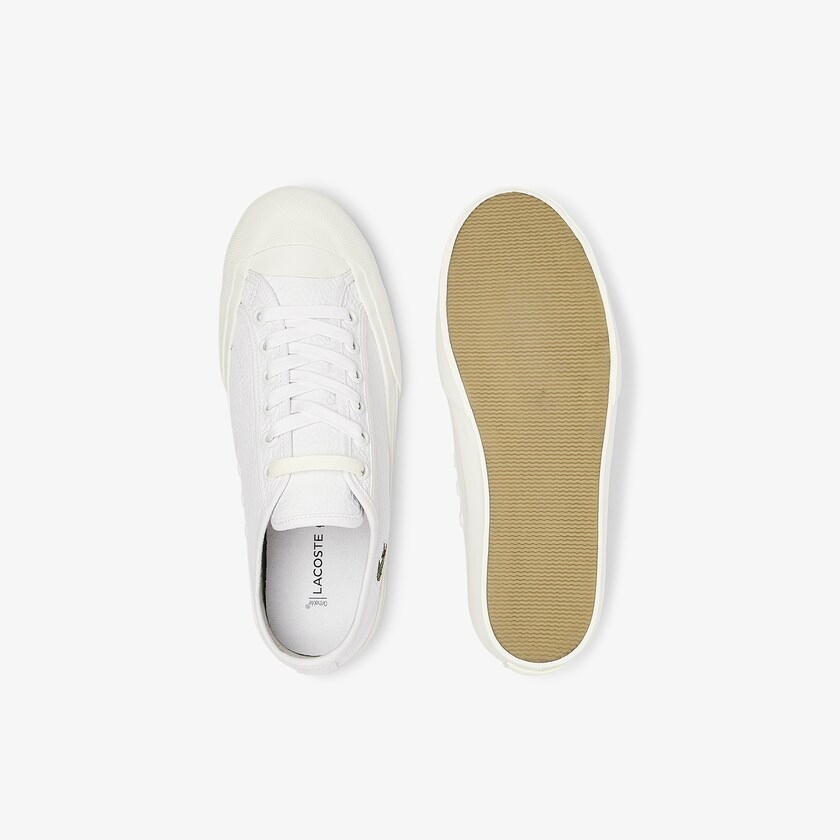 Tenis Lona Lacoste Feminino Branco Cinzentas Topskill Leather OE6-04790A5