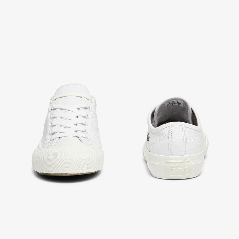 Tenis Lona Lacoste Feminino Branco Cinzentas Topskill Leather OE6-04790A5