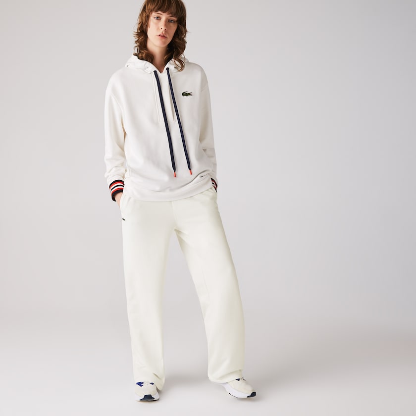 Calças De Treino Lacoste Feminino Branco Cotton Fleece KA0-13541R1
