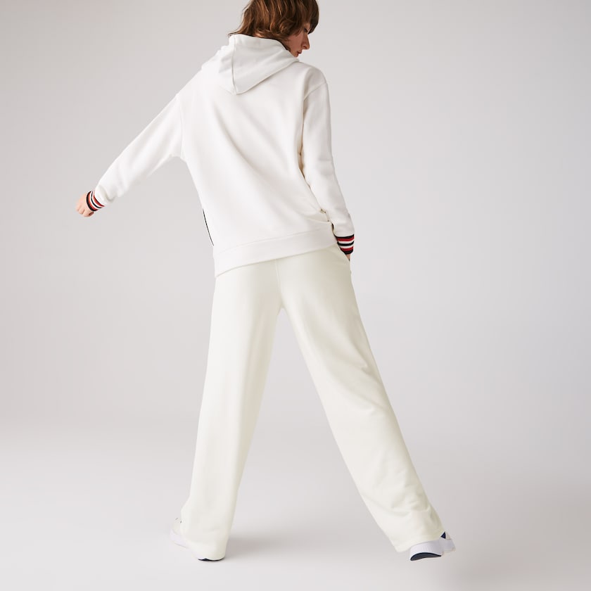 Calças De Treino Lacoste Feminino Branco Cotton Fleece KA0-13541R1