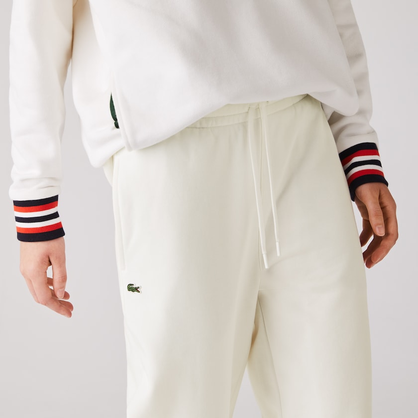 Calças De Treino Lacoste Feminino Branco Cotton Fleece KA0-13541R1