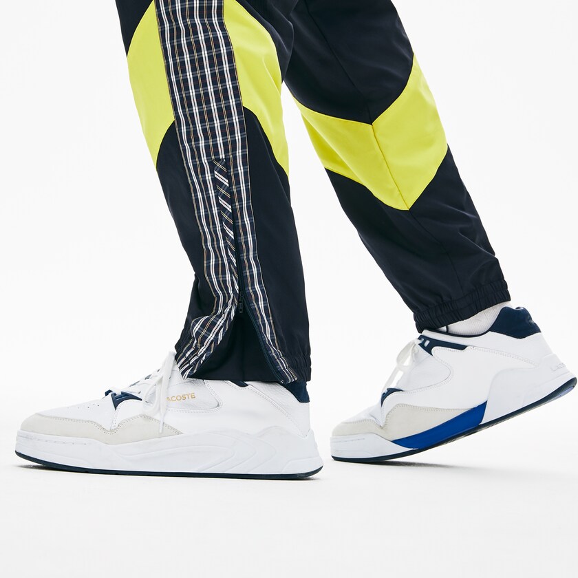 Calças De Treino Lacoste Masculino Azuis Amarelas Branco LIVE Patchwork HY1-46734T8
