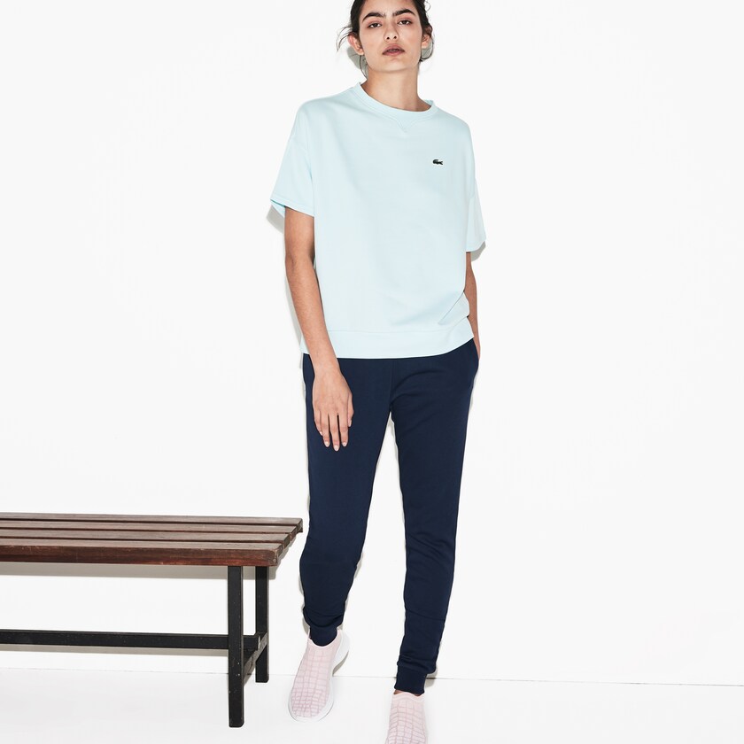 Calças De Treino Lacoste Feminino Azul Marinho Azuis SPORT Tennis Fleece NZ5-28352K1