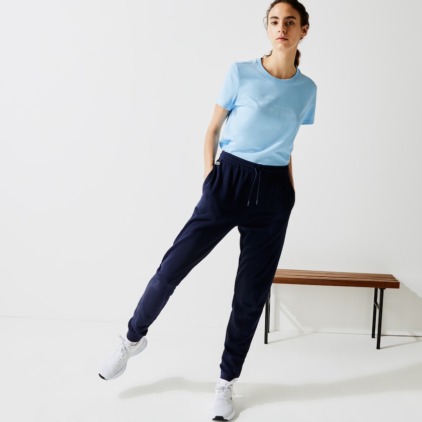 Calças De Treino Lacoste Feminino Azul Marinho Azuis SPORT Tennis Fleece NZ5-28352K1