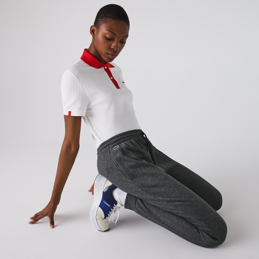 Calças De Treino Lacoste Feminino Cinzentas SPORT Tennis Fleece KS4-50965F8