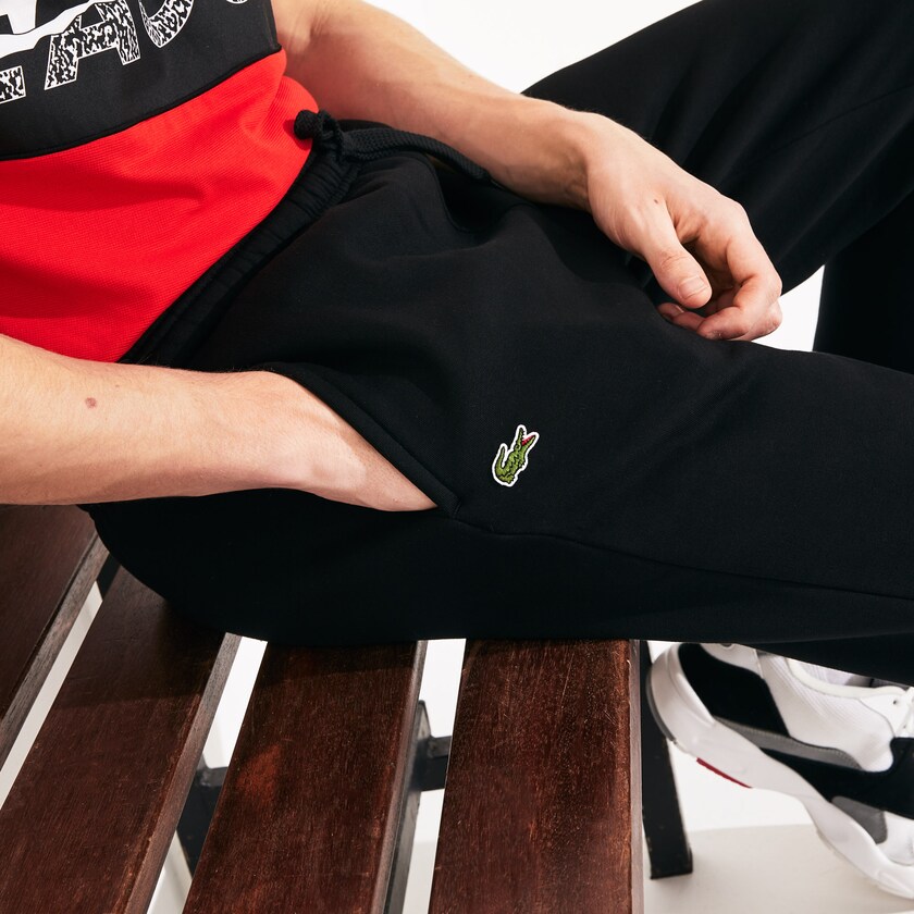 Calças De Treino Lacoste Masculino Pretas SPORT Tennis in fleece PR7-82138M4