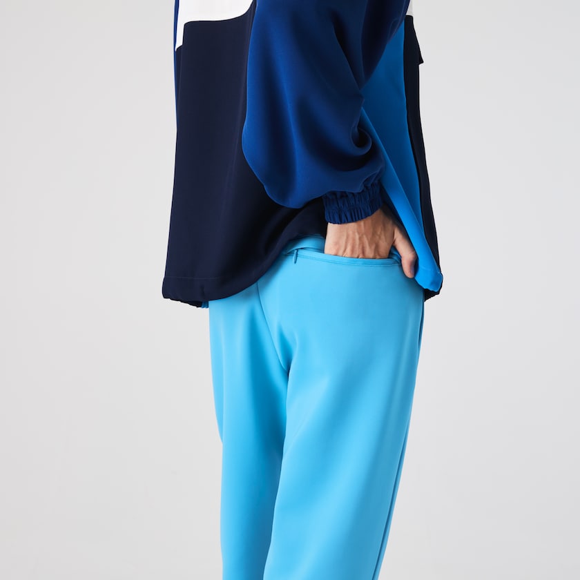 Calças De Treino Lacoste Feminino Azuis Stretch Waistband TA7-50505X6