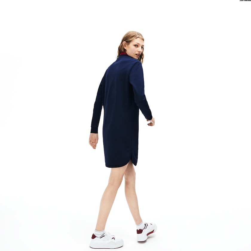 Vestido Lacoste Feminino Azul Marinho Azuis 3D-Lettering Fleece Sweatshirt YZ8-60156C1