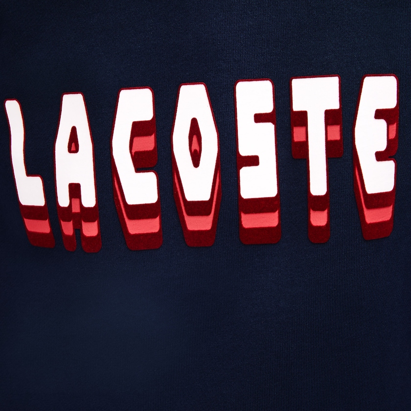 Vestido Lacoste Feminino Azul Marinho Azuis 3D-Lettering Fleece Sweatshirt YZ8-60156C1