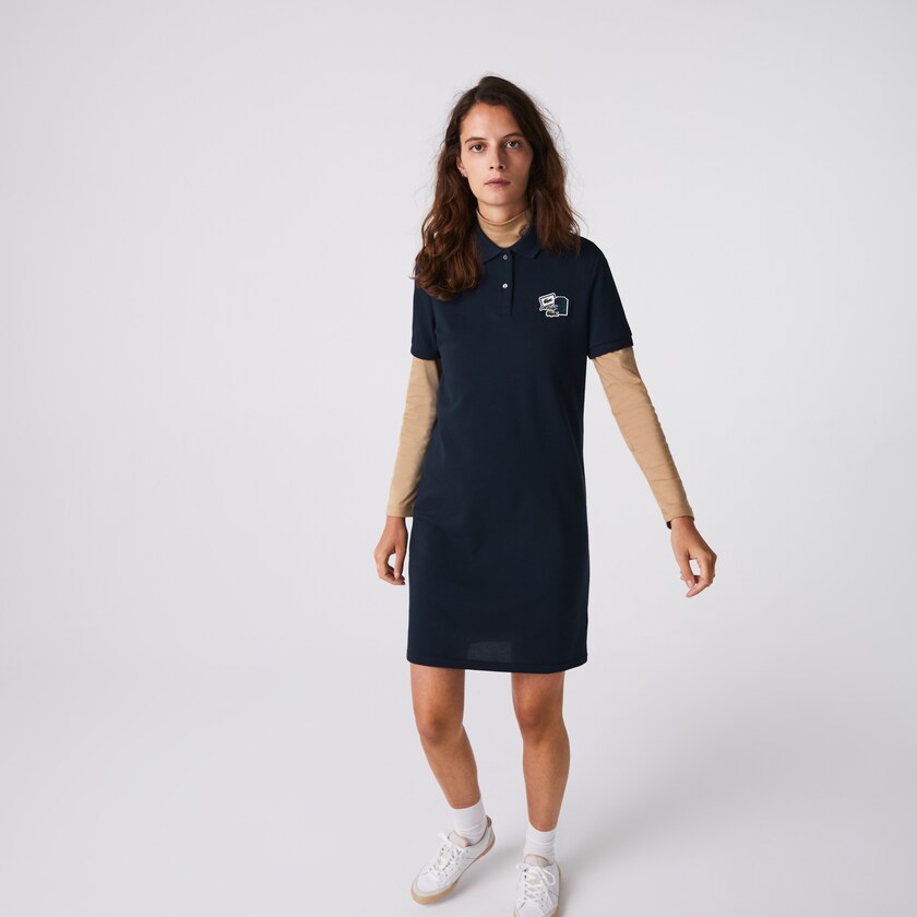 Vestido Lacoste Feminino Azul Marinho Azuis Badge Polo FT9-32803N8