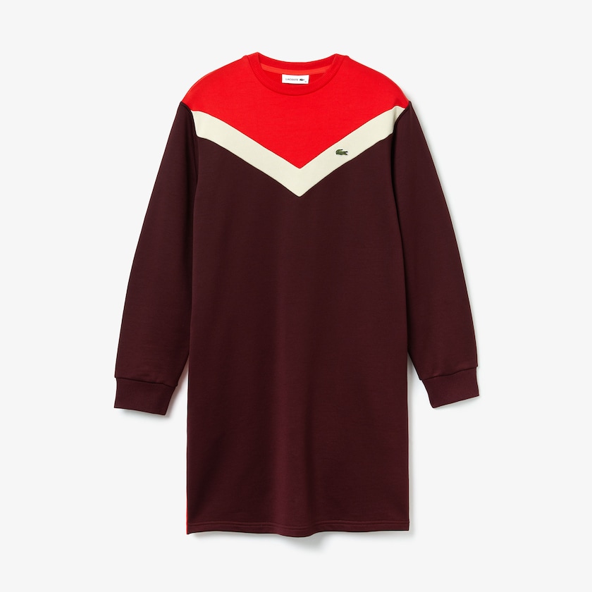 Vestido Lacoste Feminino Vermelhas Escuro Bege Vermelhas Colorblock Fleece Sweatshirt QY9-34913U1