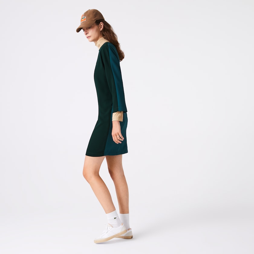 Vestido Lacoste Feminino Verdes Crew Neck Flowy TG2-85188W9