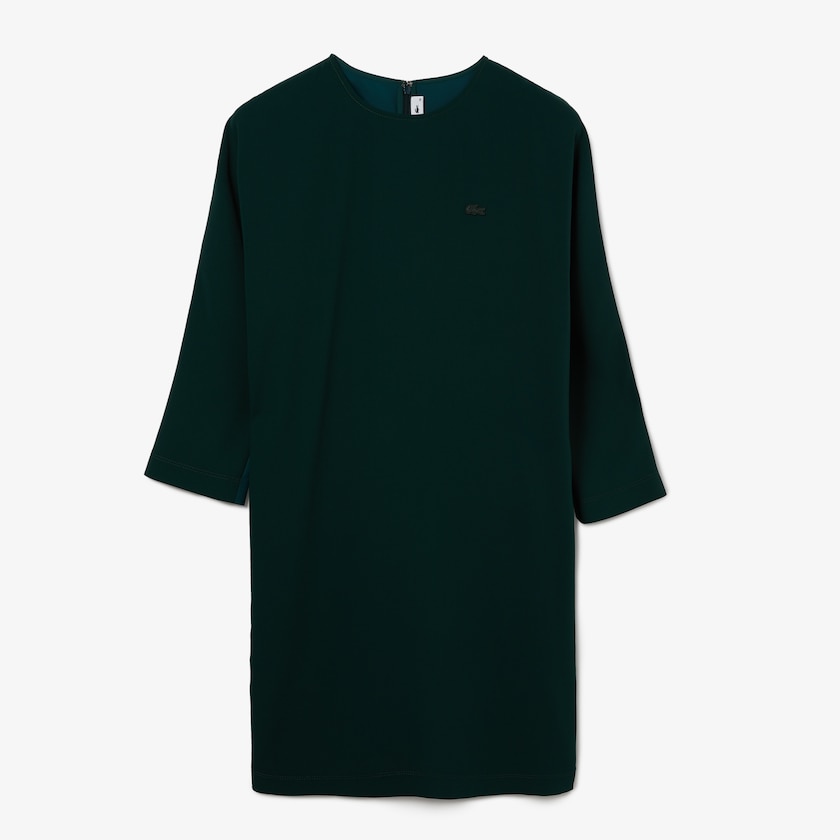 Vestido Lacoste Feminino Verdes Crew Neck Flowy TG2-85188W9