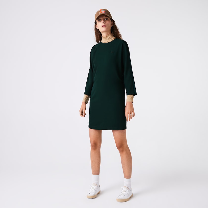 Vestido Lacoste Feminino Verdes Crew Neck Flowy TG2-85188W9