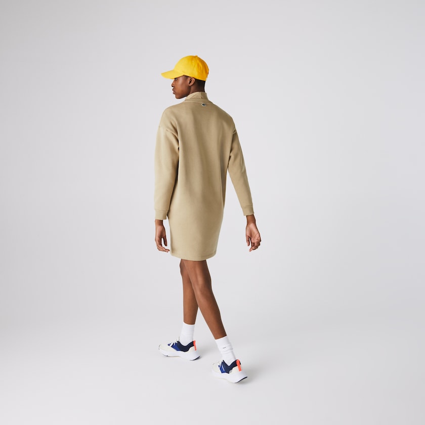 Vestido Lacoste Feminino Bege Embroidered Accent Fleece Sweatshirt LO3-27892S4