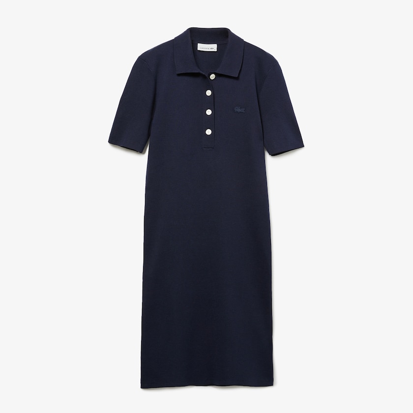 Vestido Lacoste Feminino Azul Marinho Azuis Knit Polo XK4-48674Y2