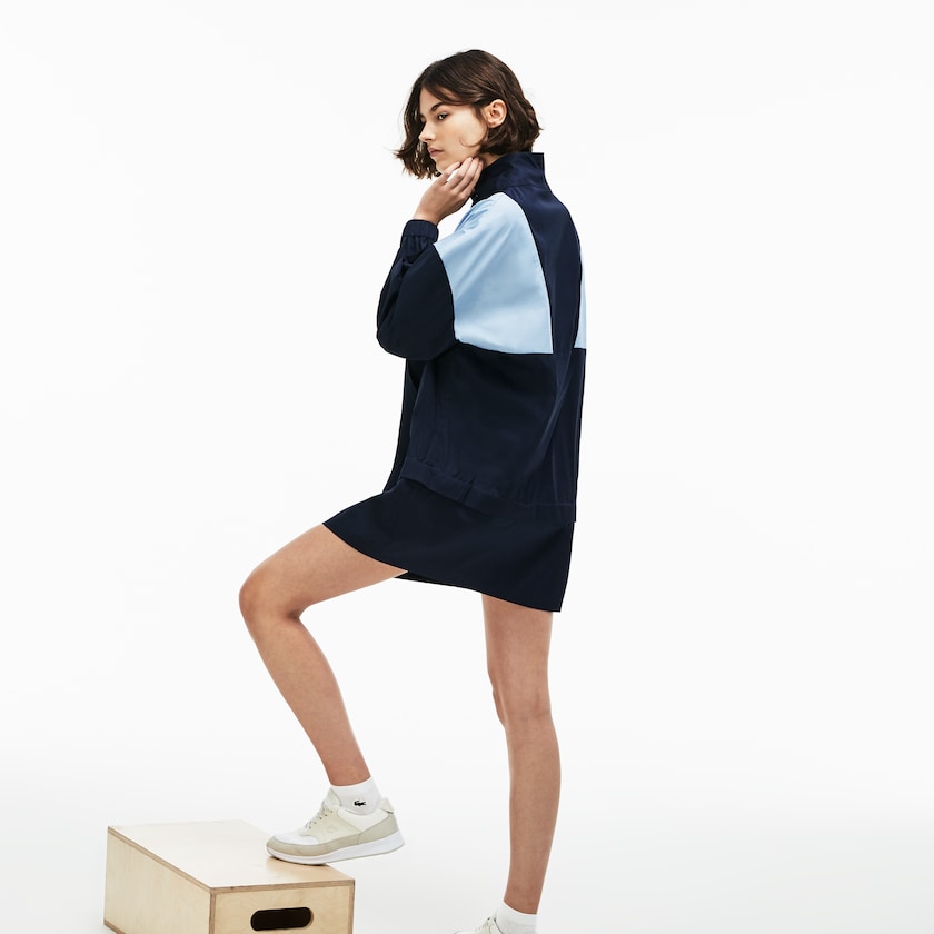 Vestido Lacoste Feminino Azuis Luz Azuis LIVE Colorblock Cotton Poplin Sweatshirt TZ1-72237F0