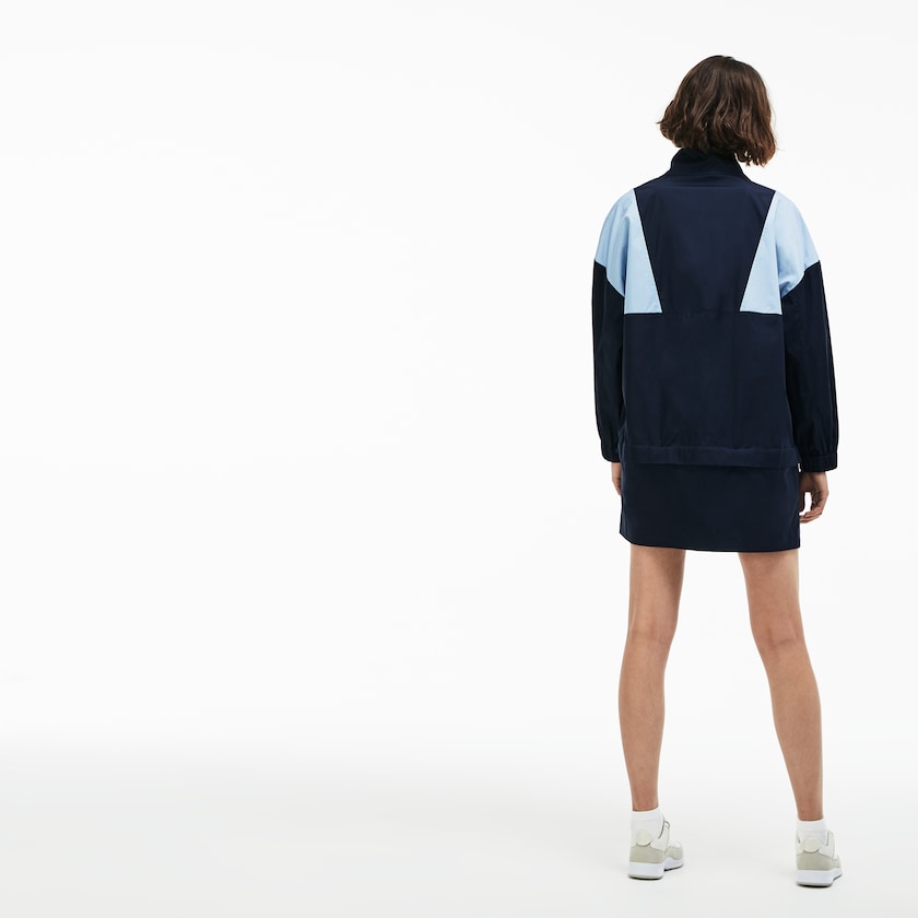 Vestido Lacoste Feminino Azuis Luz Azuis LIVE Colorblock Cotton Poplin Sweatshirt TZ1-72237F0