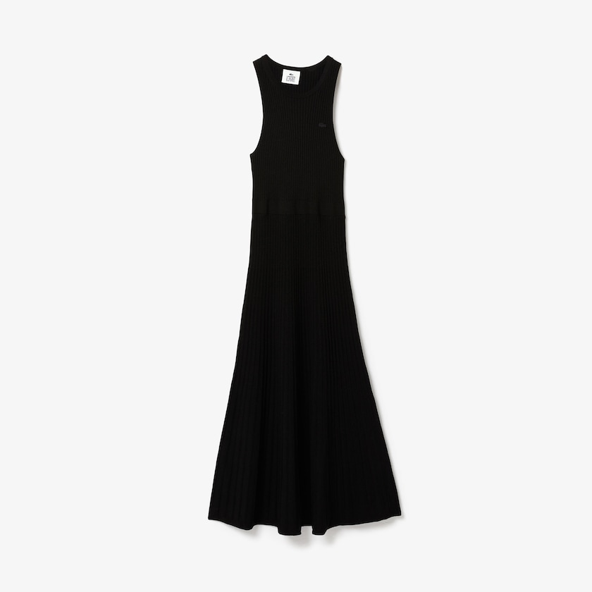 Vestido Lacoste Feminino Pretas LIVE Ribbed-Knit Long Tank HN1-53345N6