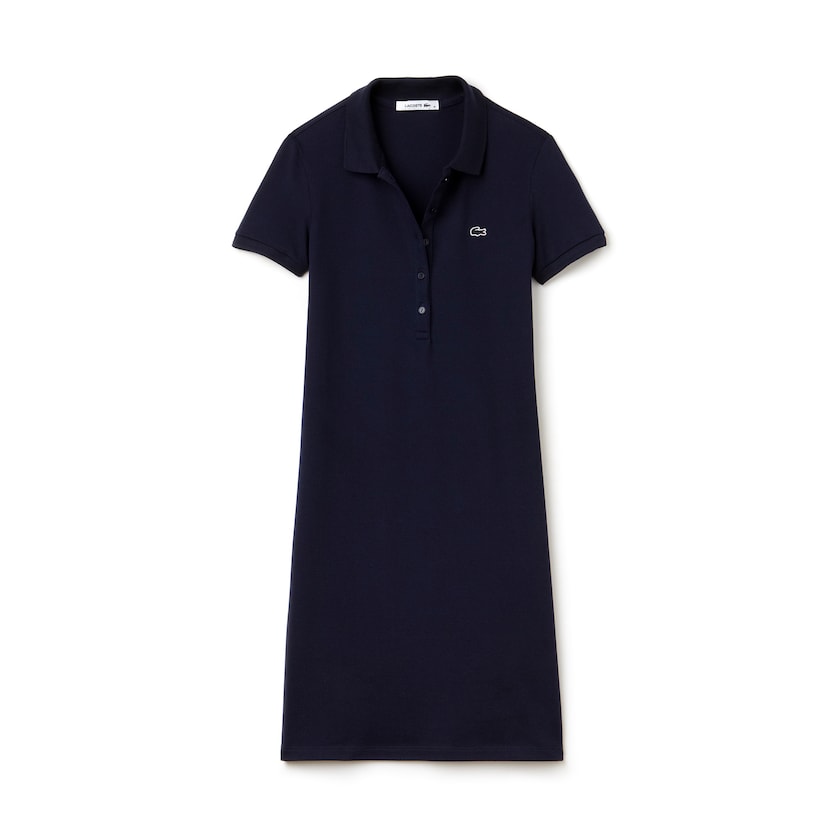 Vestido Lacoste Feminino Azul Marinho Azuis Polo in stretch mini piqué UG4-36413O6