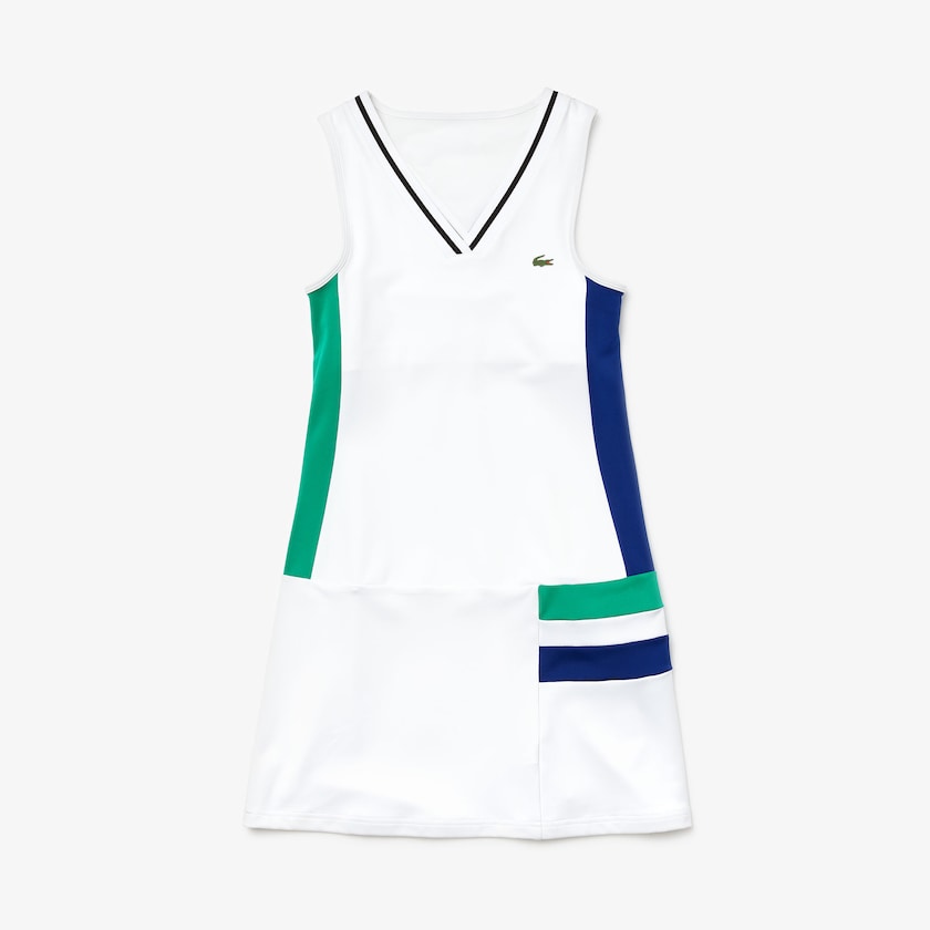 Vestido Lacoste Feminino Branco Pretas Verdes Azuis Pretas SPORT Breathable Stretch Tennis CB8-26682Y1
