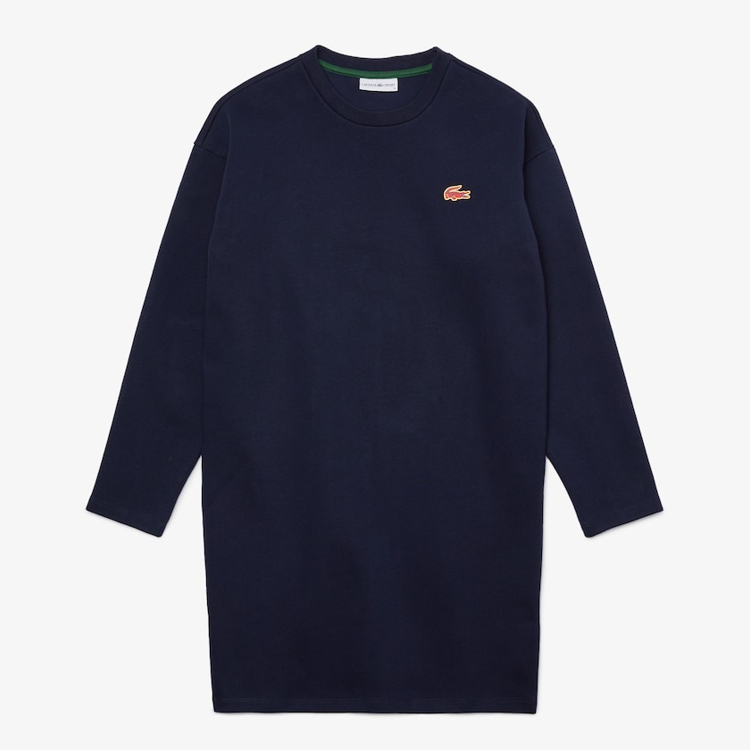 Vestido Lacoste Feminino Azul Marinho Azuis SPORT Crew Neck Cotton Sweatshirt MQ6-78497W9