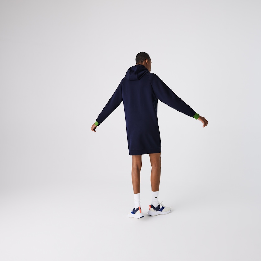 Vestido Lacoste Feminino Azul Marinho Azuis Verdes Pretas SPORT Hooded Cotton Blend Sweatshirt BD3-14281T8