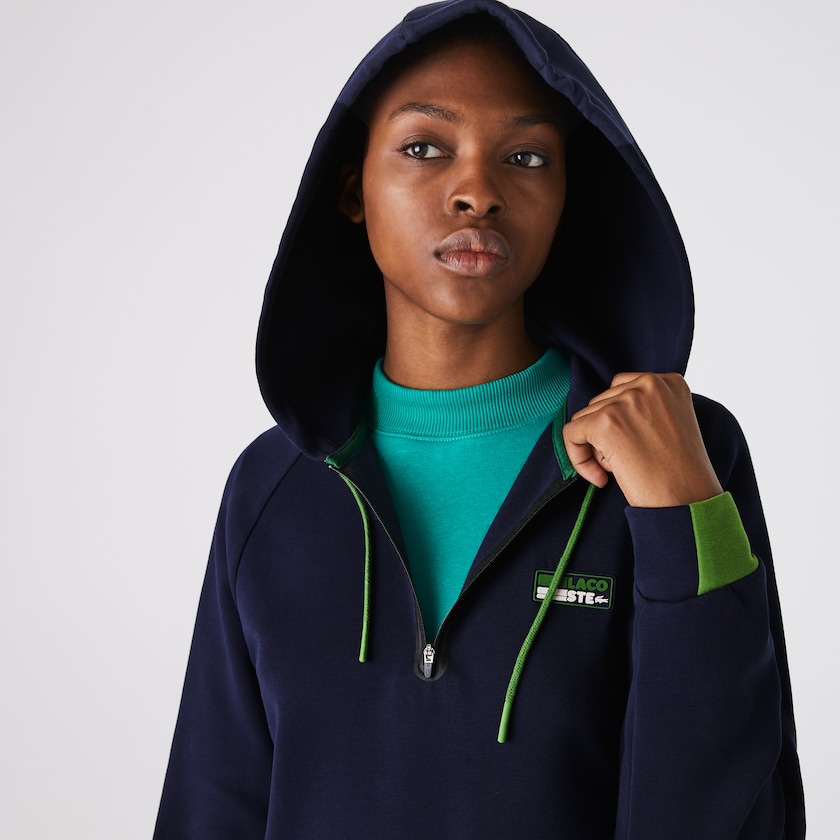 Vestido Lacoste Feminino Azul Marinho Azuis Verdes Pretas SPORT Hooded Cotton Blend Sweatshirt BD3-14281T8