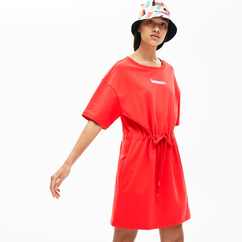Vestido Lacoste Feminino Vermelhas Signature Cotton Fleece T-shirt HX8-12501X5