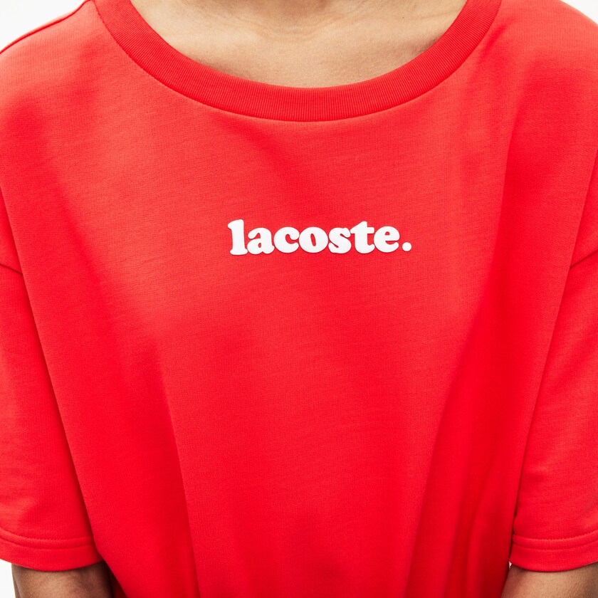 Vestido Lacoste Feminino Vermelhas Signature Cotton Fleece T-shirt HX8-12501X5