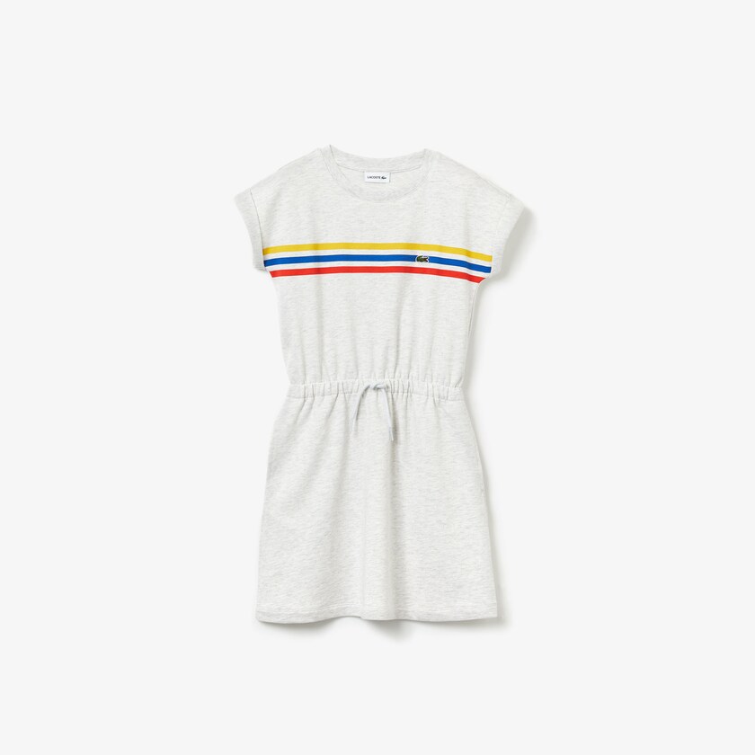 Vestido Lacoste Criança Cinzentas Tricolor Stripe Drop Shoulder ZG8-40214C6