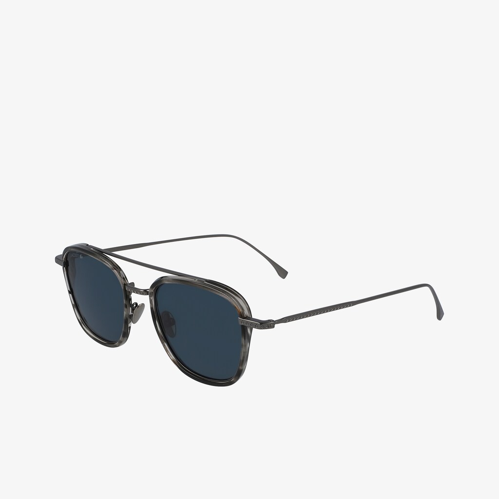 Óculos de Sol Lacoste Masculino Cinzentas Modified Rectangle Metal Novak Djokovic Bonésule WK0-97459C8