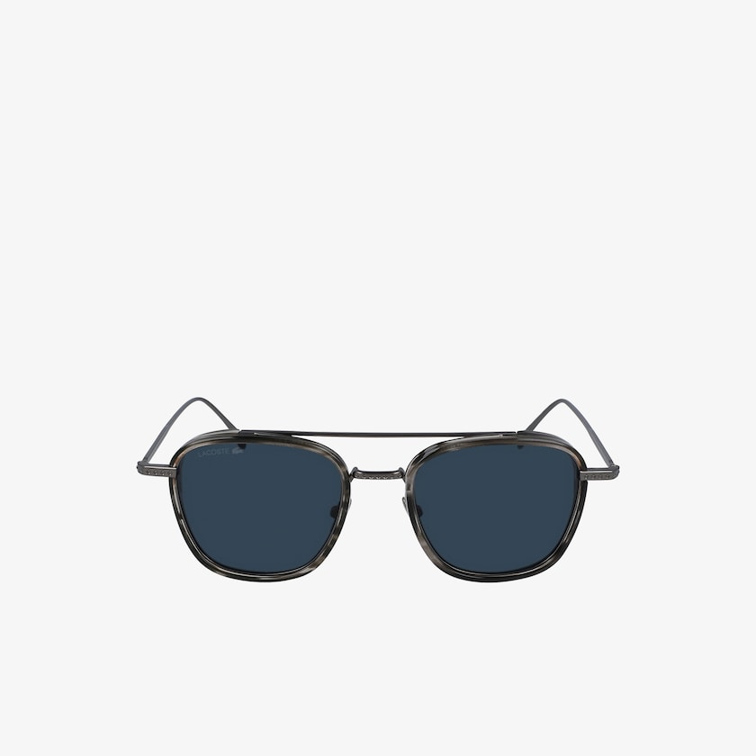 Óculos de Sol Lacoste Masculino Cinzentas Modified Rectangle Metal Novak Djokovic Bonésule WK0-97459C8