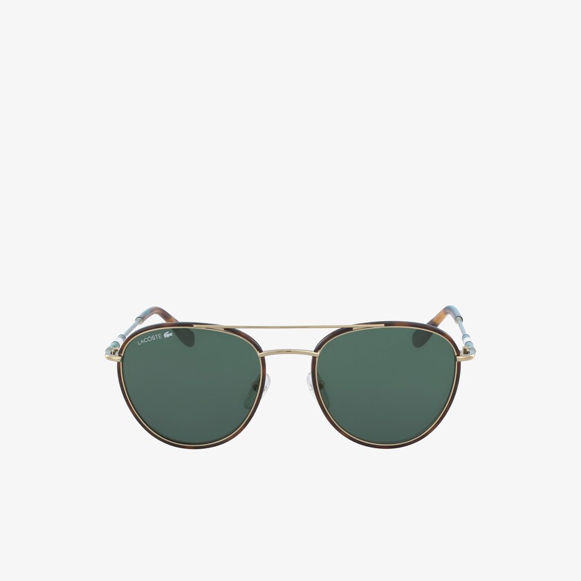Óculos de Sol Lacoste Masculino Douradas Escuro Oval Metal Novak Djokovic Collection KM2-50995W3