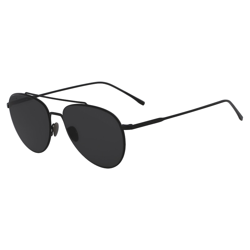 Óculos de Sol Lacoste Masculino Pretas Azuis Pilot Shape Metal Ultra-Thin EZ5-91849P3