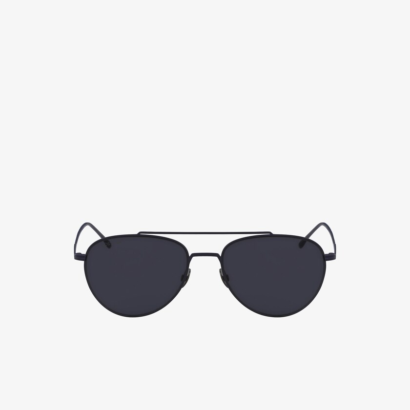 Óculos de Sol Lacoste Masculino Azuis Pilot Shape Metal Ultra-Thin DW7-15091P6